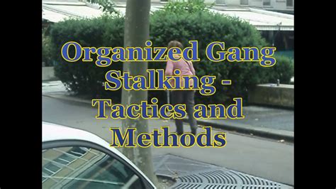 Gang stalking refers to harassment and intimidation tactics used by a group of individuals against another person or toward a smaller group of people. . Gangstalking tactics